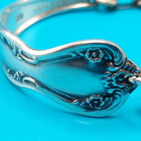 Vintage Silver Plate Bracelet, Flatware Jewelry, 6 1/4 Inches - Picture 8 of 11
